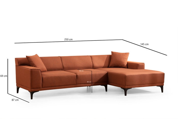 Atelier Del Sofa Petra R Corner Sofá Esquinero Naranja